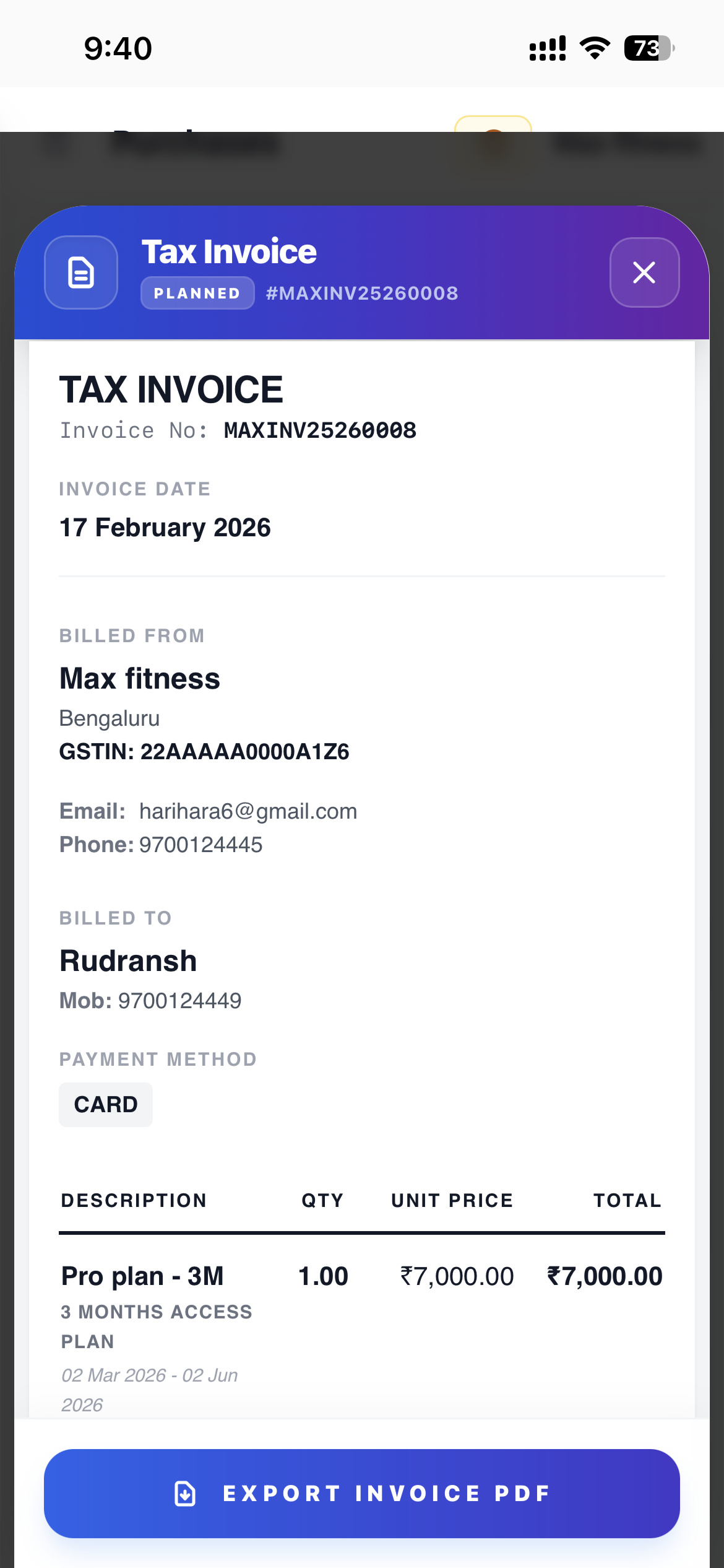GST compliant invoicing screen