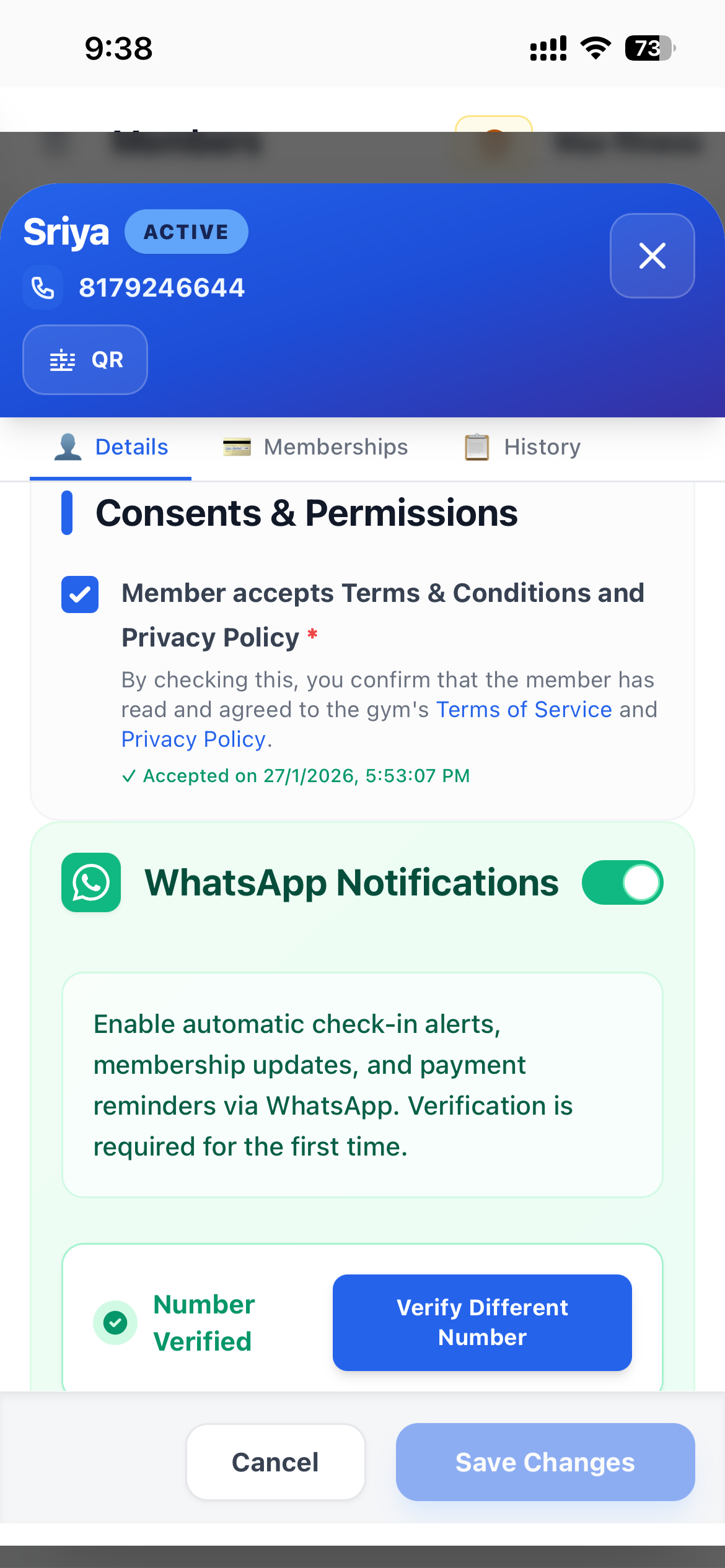 WhatsApp compliance and notifications